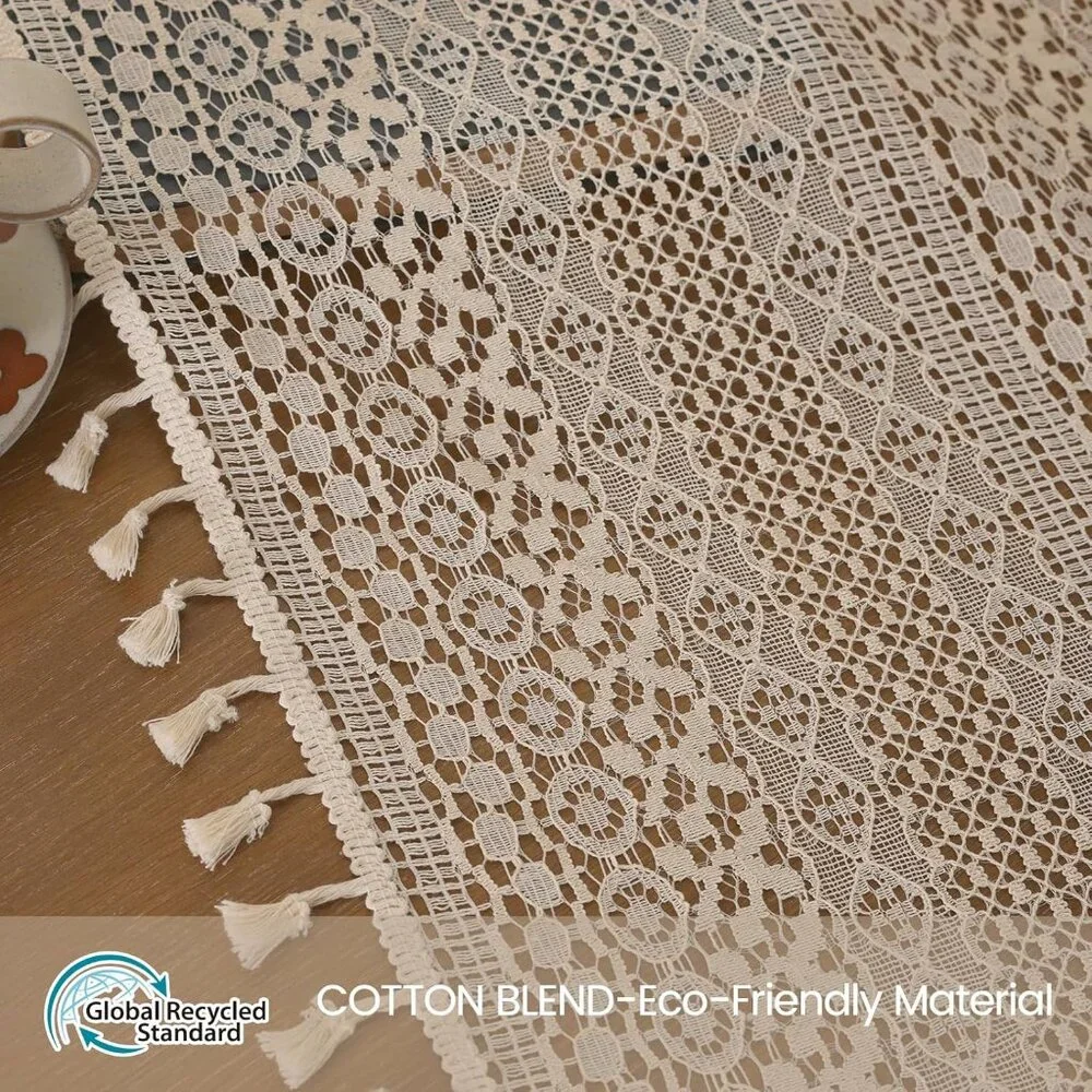 Boho Lace Curtains 2 Panels